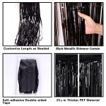Black Tinsel Foil Fringe Curtains - 2 Pack