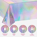 4 Pack Iridescent Disposable Tablecloths for Parties