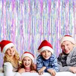 Colorful Metallic Tinsel Fringe Curtains - 2 Pack