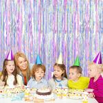 Colorful Metallic Tinsel Fringe Curtains - 2 Pack