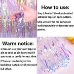 Colorful Metallic Tinsel Fringe Curtains - 2 Pack