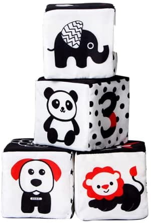 YINYUE Soft Black and White Baby Building Blocks