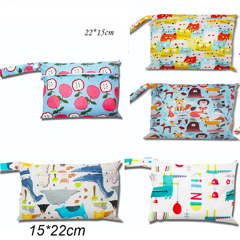 Waterproof Cartoon Diaper Bags with Double Zipper
