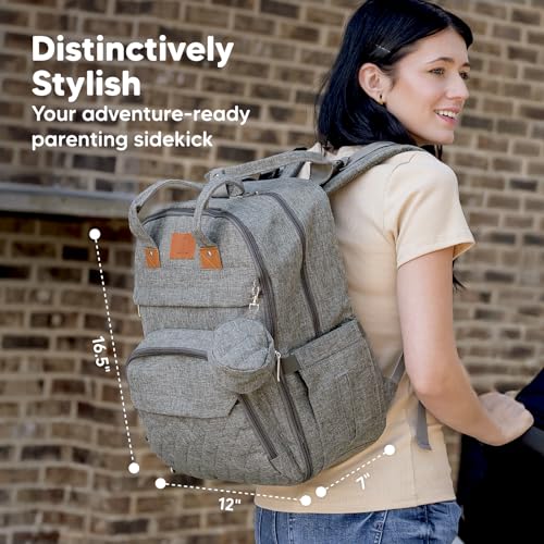 KeaBabies Backpack Diaper Bag - Classic Gray