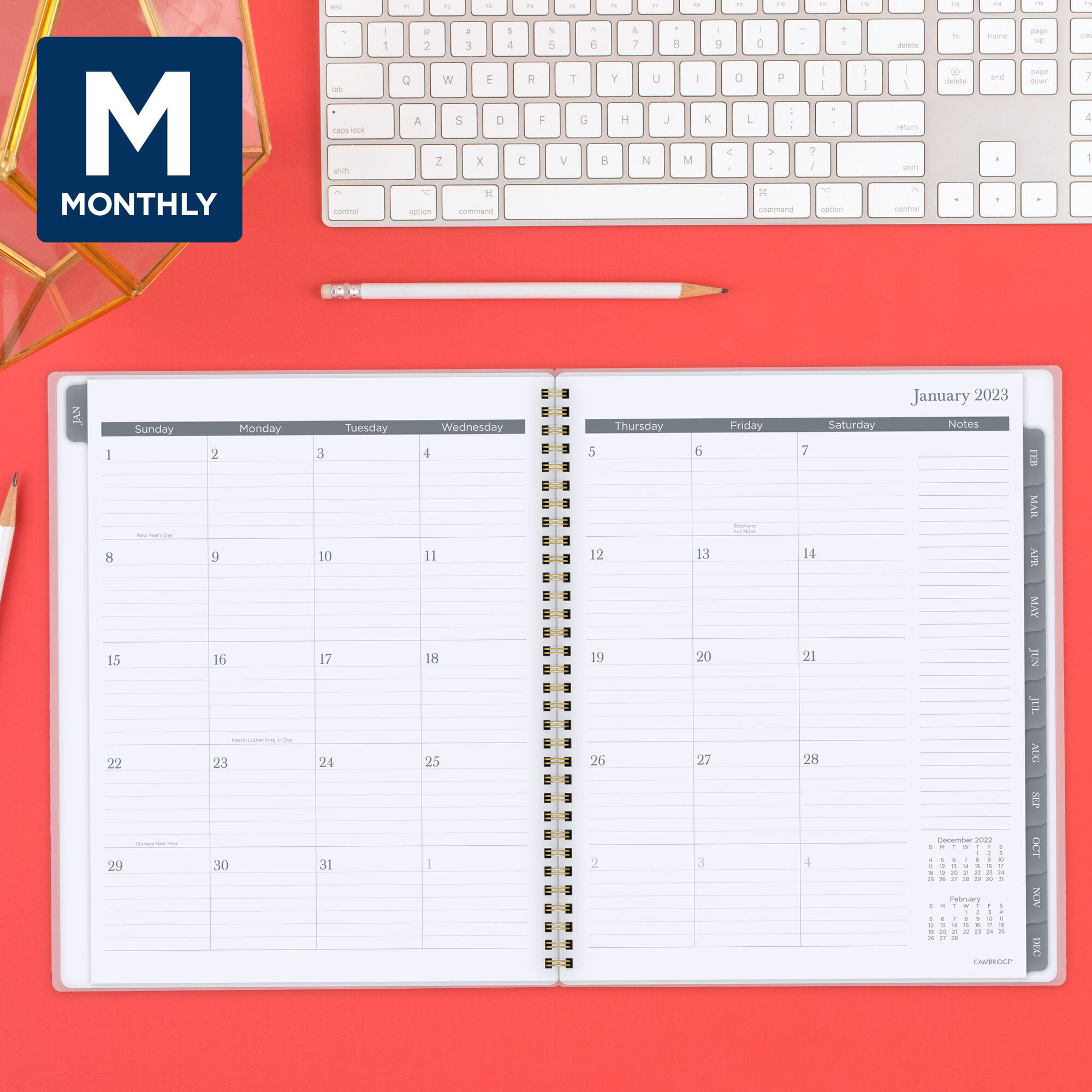 Cambridge Geovani Customizable 2023 Weekly Monthly Planner Large 8 12 x 11 -