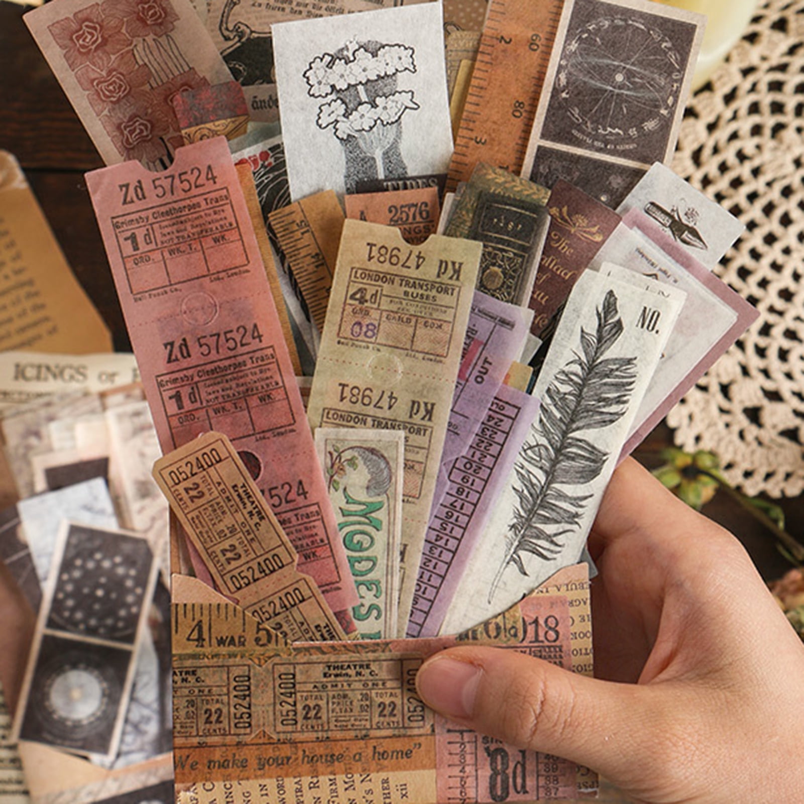 Vintage Library Decal Stickers for Journaling