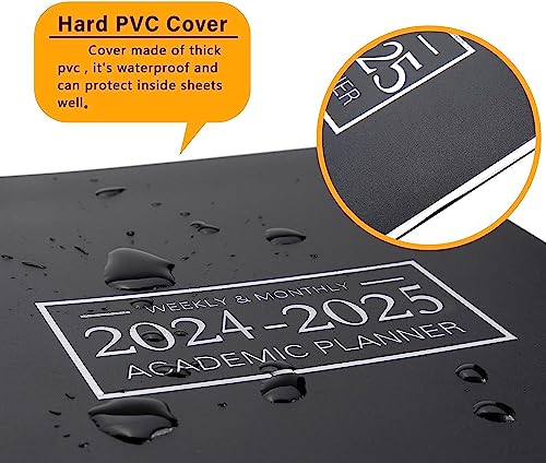 Office Planner Jan 2023- Dec 2024 Monthly Calendar Planner - 9 × 11 Time Management Personal Planner Hard PVC Cover with Spiral Bound