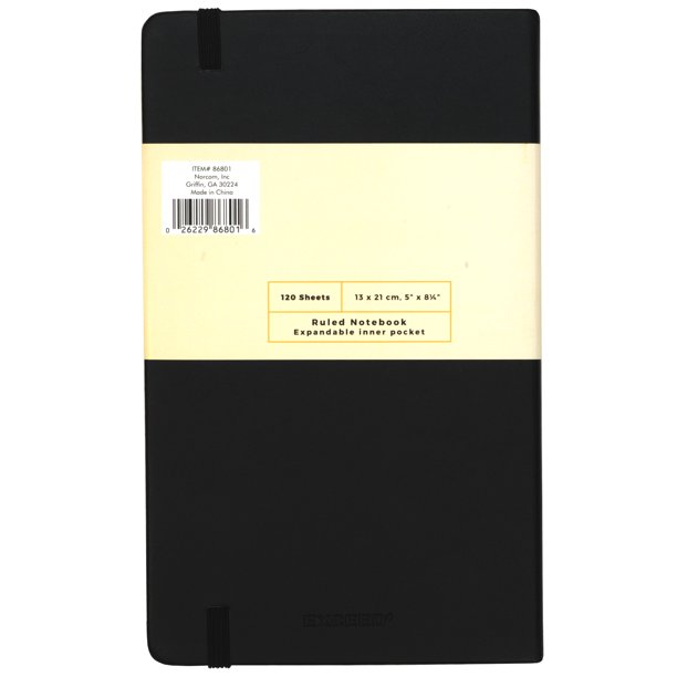 Exceed Medium Journal - Narrow Ruled (Black)