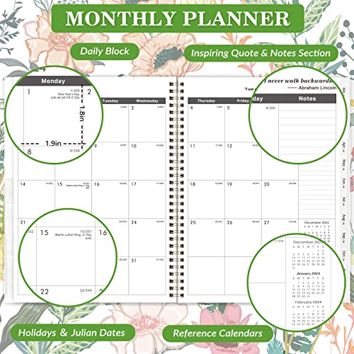 2023-2026 Monthly Planner/Calendar - 3 Year Monthly Planner 2023-2026, Jul. 2023 - Jun. 2026, 9" × 11" Calendar Planner 36-Month with Tabs, Twin-Wire Binding, Two-Side Pocket, Celebrity Quotes ＆ Notes
