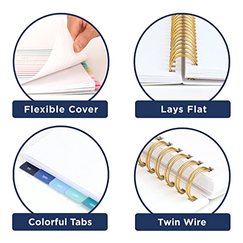AT-A-GLANCE 2023-2024 Academic Planner, Simplified by Emily Ley, Weekly & Monthly, 8-1/2" x 11", Large, Monthly Tabs, Flexible Cover, Happy Stripe (EL10-905A)