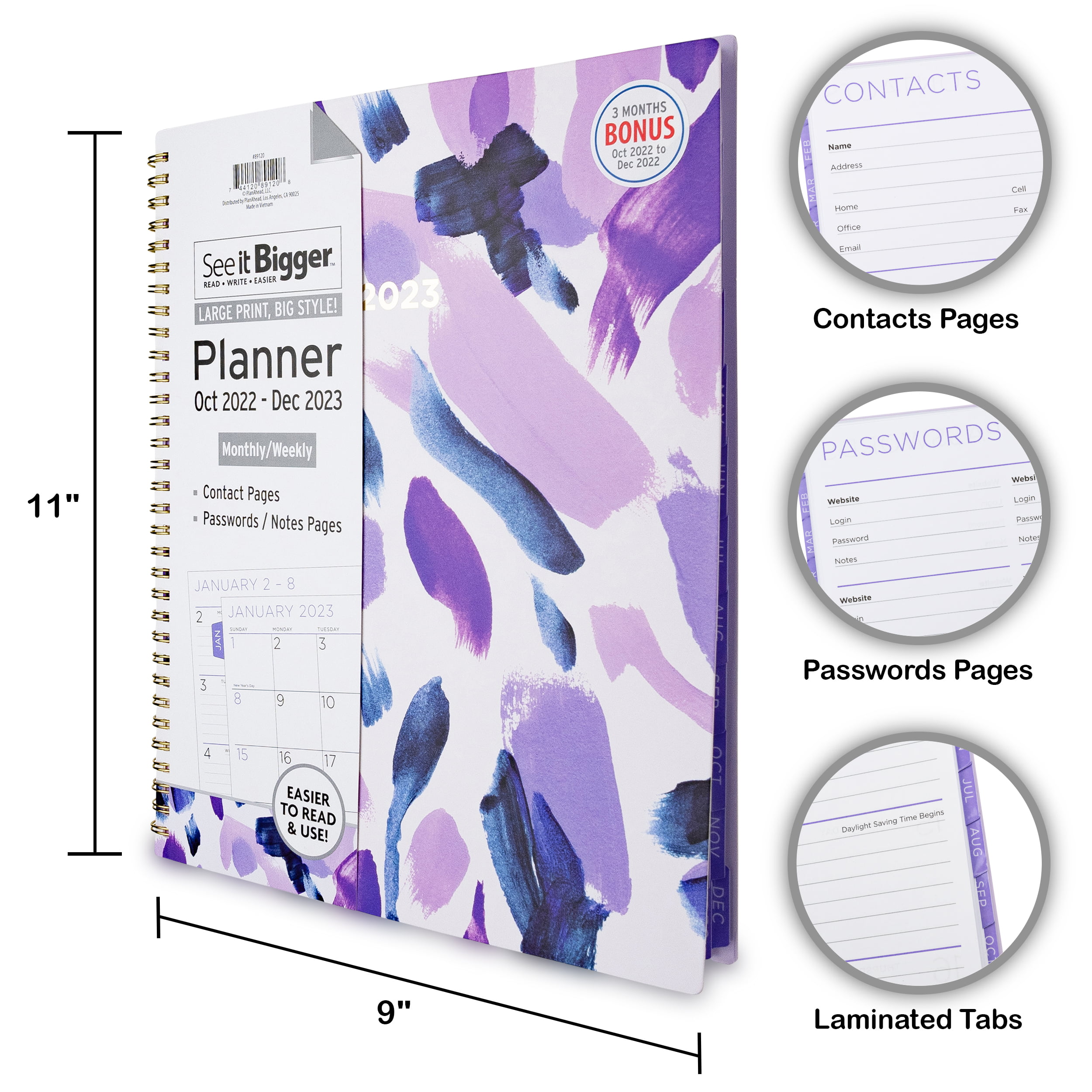 2022-2023 Purple Planner, 11" x 9.75
