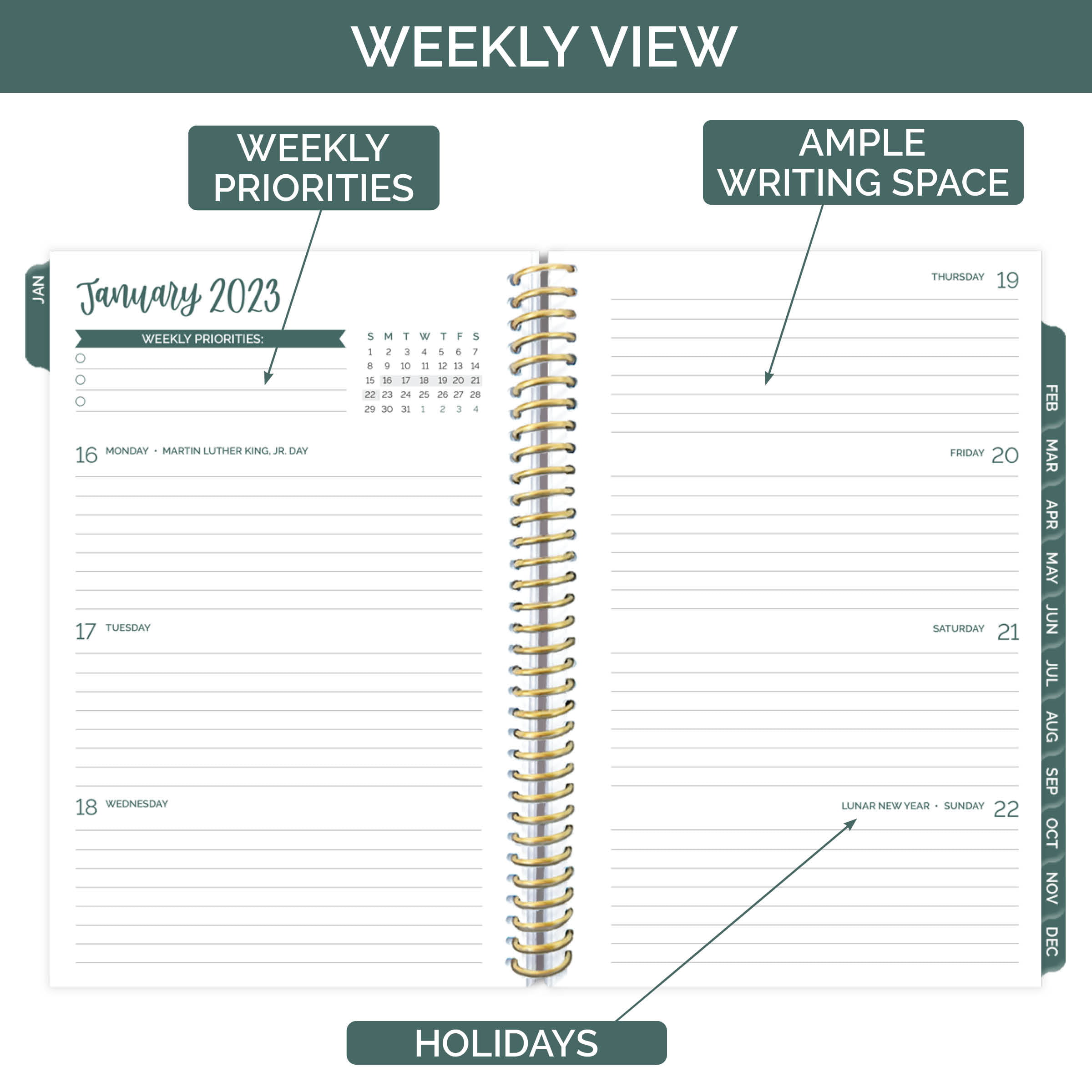 2023 Fluorescent Floral Soft Cover Planner