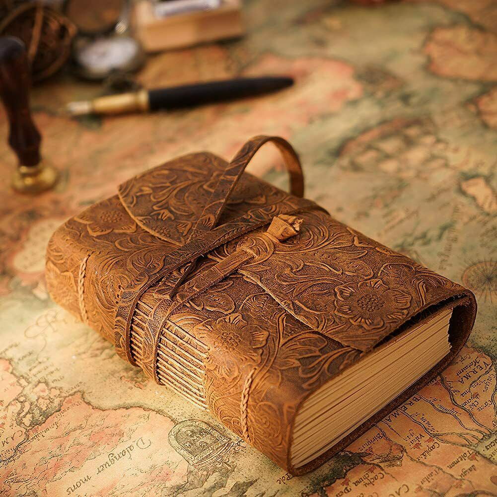 Vintage Handmade Leather Bound Travel Journal
