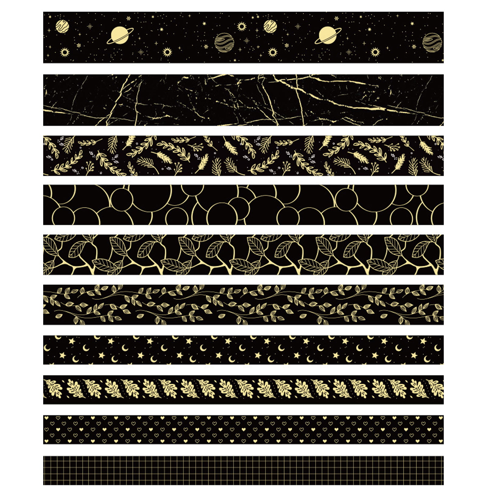 Black and Gold Washi Tape Set