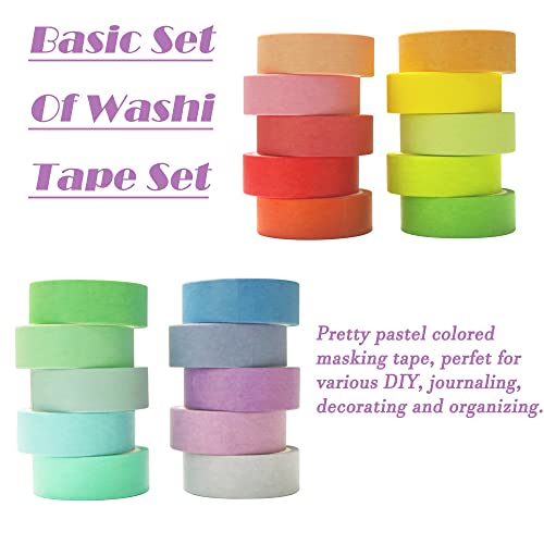 Rainbow Washi Tape Set for Journaling and Crafts