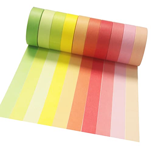 Rainbow Washi Tape Set for Journaling and Crafts
