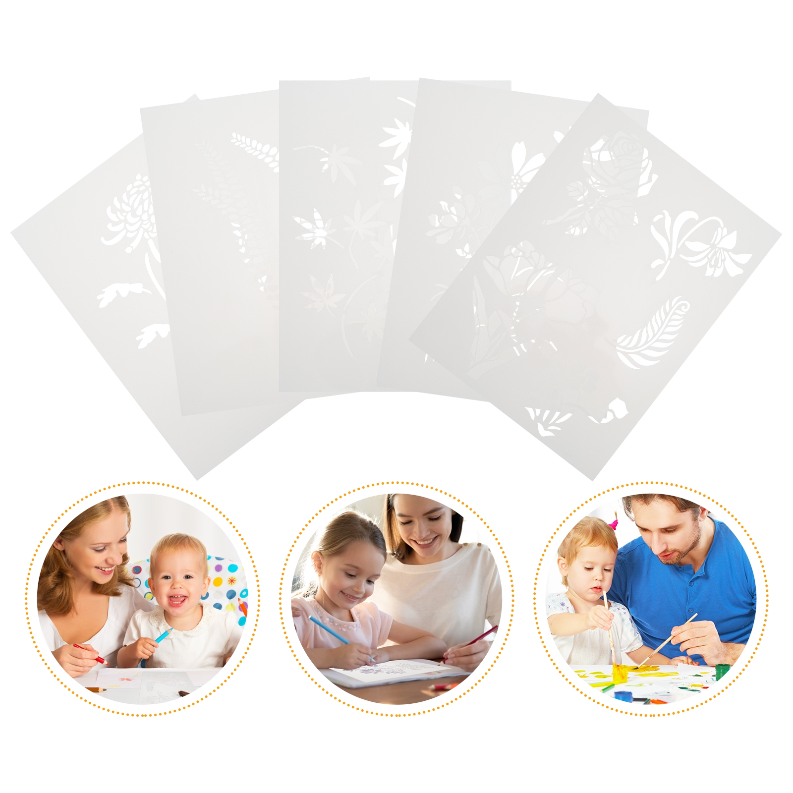 DIY Leaf Flower Plant Stencils - Set of 5