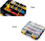 Double-Sided Tool Storage Box with 34 Compartments