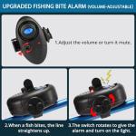 Adjustable Fishing Bite Alarm with 10 Batteries