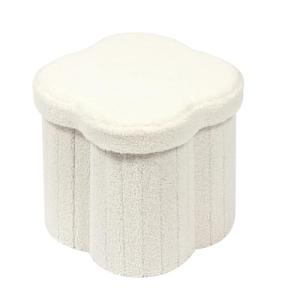 Bonlife Flower Folding Storage Ottoman Box, White
