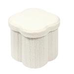 Bonlife Flower Folding Storage Ottoman Box, White
