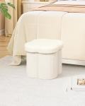 Bonlife Flower Folding Storage Ottoman Box, White