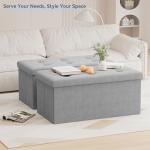 Folding Footstool Ottoman for Fishing Gear Storage