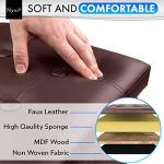 Brown Faux Leather Foldable Storage Ottoman for Kids