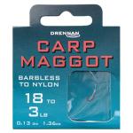 Drennan Barbless Carp Hooks with Nylon 18-3lb
