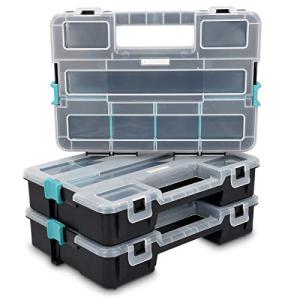 Navaris Stackable Storage Box with Adjustable Dividers