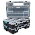 Navaris Stackable Storage Box with Adjustable Dividers