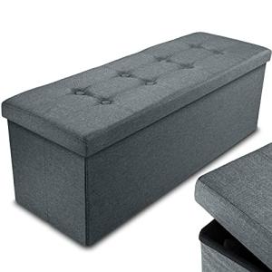 Foldable Ottoman Storage Box - 120L Grey
