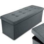 Foldable Ottoman Storage Box - 120L Grey