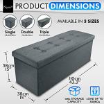 Foldable Ottoman Storage Box - 120L Grey