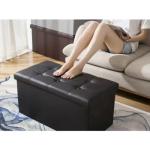 Folding Faux Leather Storage Ottoman Bench Stool