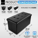 Nyxi Black Foldable Ottoman Storage Box for Toys