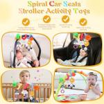 Plush Baby Crib Hanging Toy-Touch-Activated Music Box (30 Sounds), 0-12 Months Infant Sensory Toy w/Cloud/Sun/Rainbow/Moon/Mirror, Washable, Gift for Cribs/Strollers/Car Seats