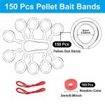 Realure 2 Pcs Pellet Bander Tool, 150 Pcs Pellets Bait Bands Micro pellet bands for fishing with Red rubber rings for Carp Match Fishing Outdoor Fishing for Live Worms Pellets Fishing Bait (A)