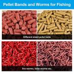 Realure 2 Pcs Pellet Bander Tool, 150 Pcs Pellets Bait Bands Micro pellet bands for fishing with Red rubber rings for Carp Match Fishing Outdoor Fishing for Live Worms Pellets Fishing Bait (A)