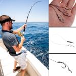 12Pcs Fishing Hooks, Barbless Carp Hooks Size 6 8 10 Curve Shank Carp Hooks, Fishing Hair Rigs with Anti-Tangle Swivel Braided Thread line for Using in Freshwater and Saltwater Catch & Release