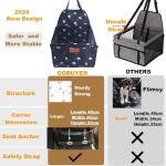 GOBUYER Waterproof Pet Dog Car Seat Booster Carrier Box and Basket with Seat Belt Harness Restraint for Puppy Cat Travel (Black, Standard 40x40cm)