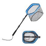 FLISSA Floating Fishing Net, Foldable & Extendable Fishing Landing Net, Fishing Pond Net with Durable PVC Coated Mesh, Telescopic Fishing Net for Catching Fish, Crap, Trout