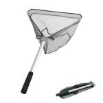 Fishing Landing Net, 50cm Pole Aluminum long Handle,Stainless Steel Triangular,For Bird Fish Catch,Aquarium,Ponds Floating Objects,Carp Trout (Triangle)