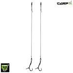 Carp On - 2 x SPINNER READY RIGS Size 8 - Carbon Hooks / 15lb Braid/Swivel & Flexi Ring/Bait Screw & Bell Cap Bead (Barbless, 2 Rigs - Size 8 Hook) [37-3907-8]
