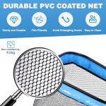 FLISSA Floating Fishing Net, Foldable & Extendable Fishing Landing Net, Fishing Pond Net with Durable PVC Coated Mesh, Telescopic Fishing Net for Catching Fish, Crap, Trout