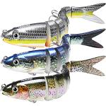 Truscend Multi Jointed Swimbaits Slow Sinking Bionic Swimming Lures Kit for Trout, Freshwater & Saltwater Bass