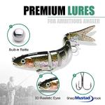 Truscend Multi Jointed Swimbaits Slow Sinking Bionic Swimming Lures Kit for Trout, Freshwater & Saltwater Bass