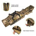 Seaknight Portable Fishing Rod Bag Folding Fishing Set Bag Outdoor Holdall Tackle Storage Bag 135cm/150cm (Camou Yellow-135cm)
