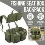 Crystals Fishing Tackle Box & Rucksack Seat, Lure Storage Case, Organizer with Padded Seat & Straps, Fly Sea Coarse Fishing Backpack, Tackle Storage (Fishing Bucket Box with Rucksack)