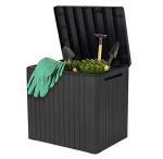 Keter City 113L Outdoor 96% recycled Small Balcony Garden Furniture Storage Box Grey Wood Panel Effect | Fade Free | All Weather Resistant | Safe and Secure | Zero Maintenance | 2 year Warranty